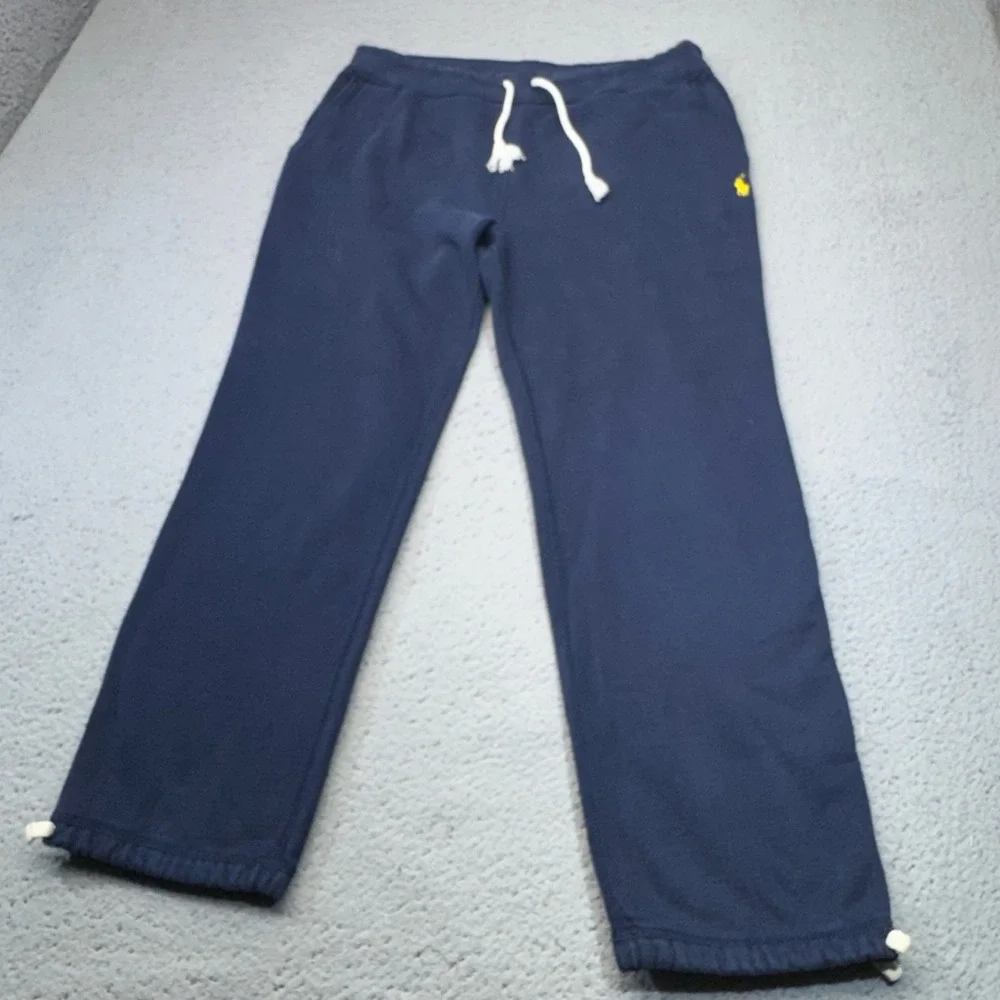 Polo Ralph Lauren Sweatpants Mens XL Navy Blue Yellow Pony Joggers Athleisure